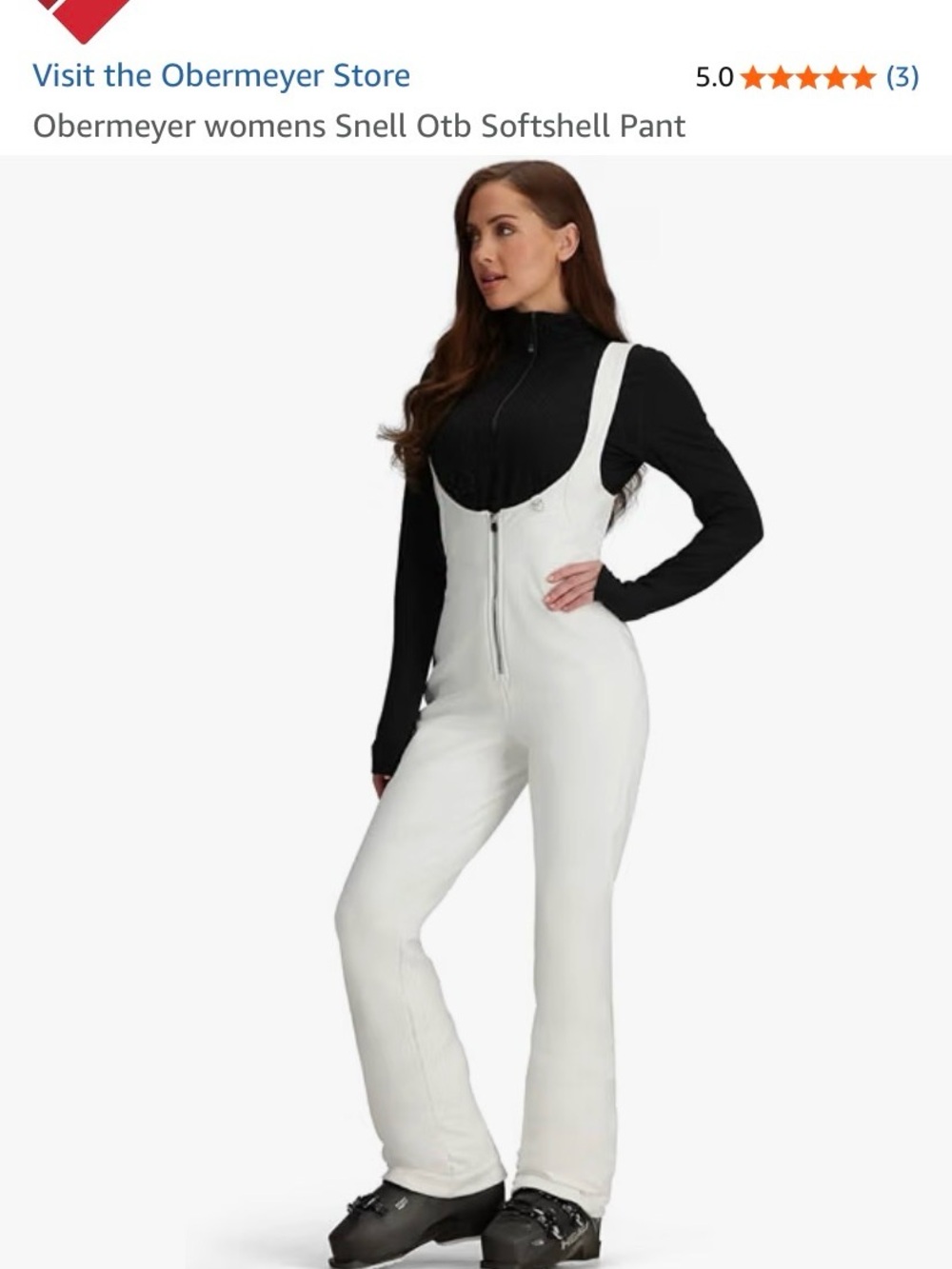 Obermeyer Womens Snell Navy Softshell Bib Jumpsuit